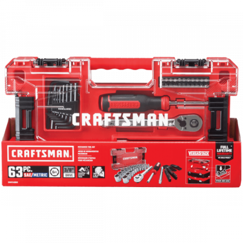 Juego de 63 Piezas Craftsman de Tubos 3/8