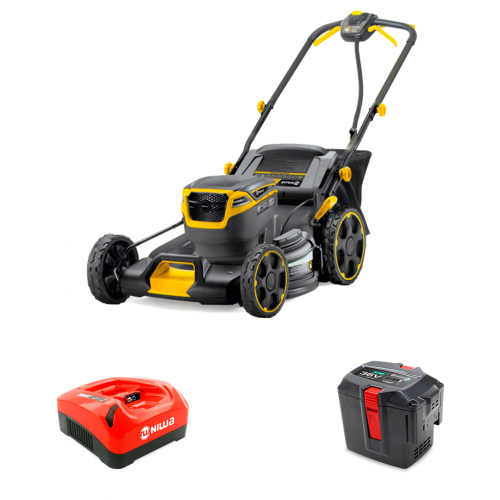 kit Cortacésped Niwa 36V BCPW-950 Autopropulsada + Cargador Niwa 36V BLW-036 + 2 Baterías Niwa 36V 4Ah BBW-364