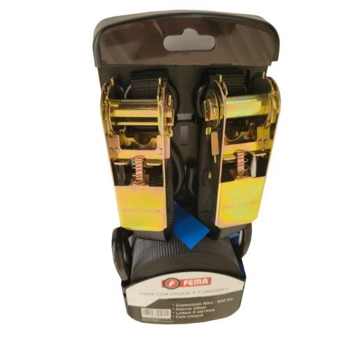 Cinta amarre Fema 25mm x 9mt - con crique - 800kg