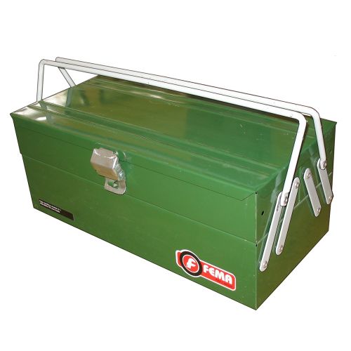 Caja de Herramientas Chapa Reforzada 430x200x170mm Con Fuelle