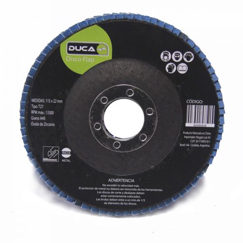 Disco Flap 115 x 22,2 Zirconio Grano 40 T27 Caja 25 Unidades 