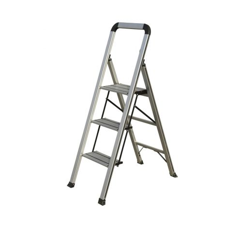 Escalera Aluminio - 3 Peldaños – Altura 72 Cm - Extra Chata