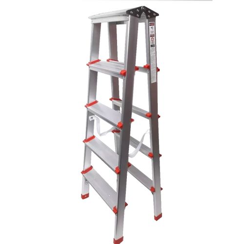 Escalera Plegable Aluminio Doble Lado 109cm 95kg 5 Peldaños