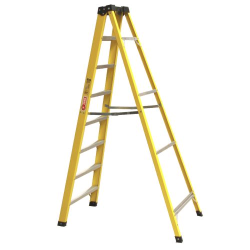 Escalera Plegable Fibra De Vidrio 209 Cm 150 Kg 8 Peldaños