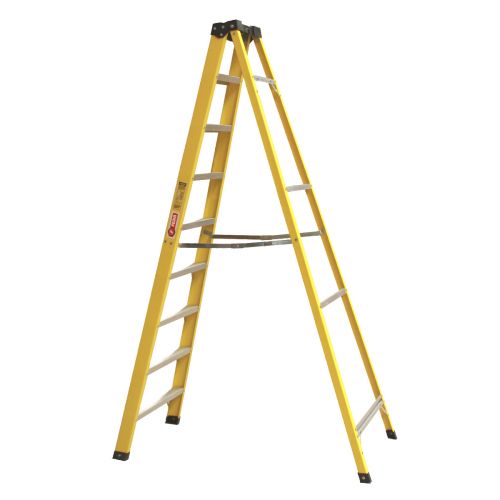 Escalera Plegable Fibra De Vidrio 235 Cm 150 Kg 9 Peldaños