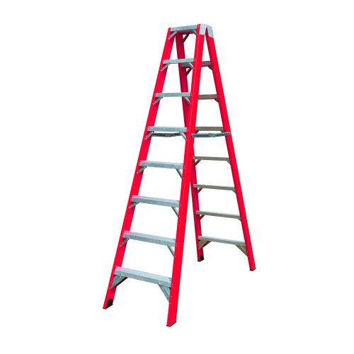 Escalera Plegable Fibra De Vidrio Doble Lado 304 Cm 150 Kg 10 Peldaños