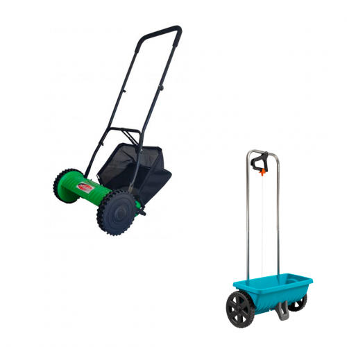 Promo Cortacesped Helicoidal C/Bolsa Recolectora + Carro esparcidor Gardena L