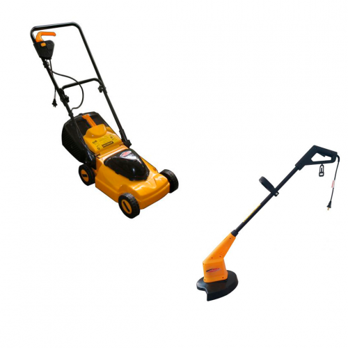 Maquina Cortacesped Eléctrica 1000w C/ Bolsa + Bordeadora Eléctrica Castel Garden 700w