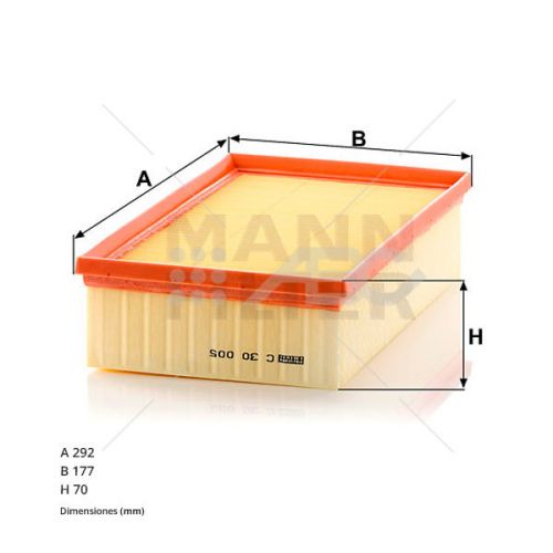 Filtro Aire Audi A3 Vw Golf (Ue3) C30005 Mann