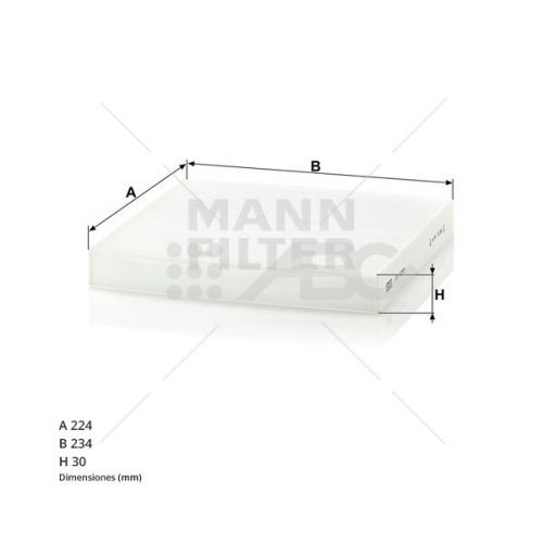 Filtro Habitaculo. Honda Civic Acord Ue4 CU2358 Mann