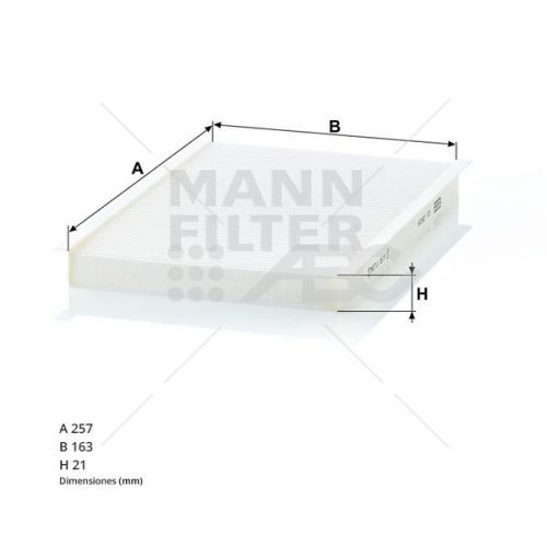 Filtro Habitaculo Fiat Ra Cu2644 (Ue1) CU2629 Mann