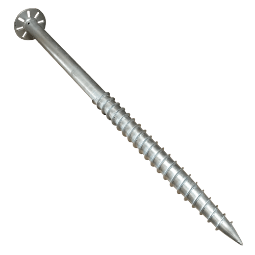 Tornillo Fijación a Tierra, 1600mm x 76mm (c/placa sujeción)