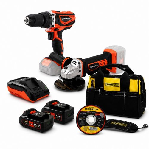 Kit Taladro + Amoladora + 2 Baterías + Cargador Dowen Pagio + Bolso Crossmaster