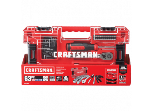 Juego de 63 Piezas Craftsman de Tubos 3/8" y Puntas Destornillador