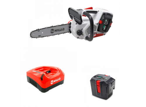 kit Motosierra Niwa 36V BMPW-085 + Cargador de batería Niwa 36V BLW-036 + Batería Niwa 36V 4Ah BBW-364