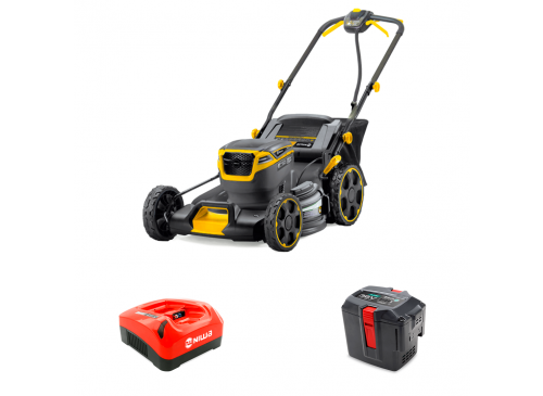 kit Cortacésped Niwa 36V BCPW-950 Autopropulsada + Cargador Niwa 36V BLW-036 + 2 Baterías Niwa 36V 4Ah BBW-364