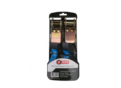 Cinta amarre Fema 25mm x 4mt - con crique - 800kg
