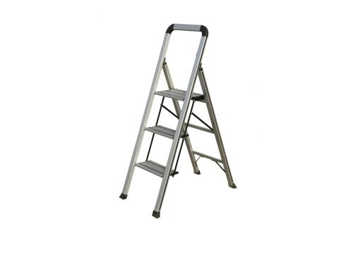 Escalera Aluminio - 3 Peldaños – Altura 72 Cm - Extra Chata