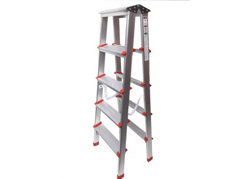 Escalera Plegable Aluminio Doble Lado 109cm 95kg 5 Peldaños