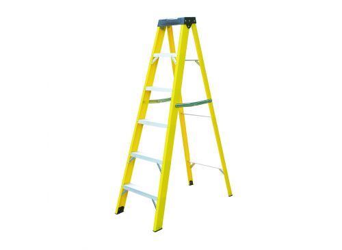 Escalera Plegable Fibra De Vidrio 156 Cm 150 Kg 6 Peldaños