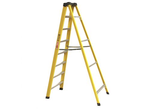 Escalera Plegable Fibra De Vidrio 209 Cm 150 Kg 8 Peldaños