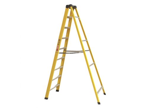 Escalera Plegable Fibra De Vidrio 235 Cm 150 Kg 9 Peldaños