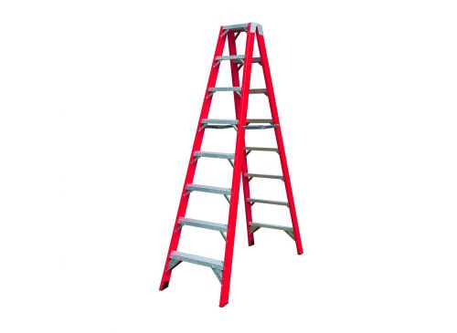 Escalera Plegable Fibra De Vidrio Doble Lado 244 Cm 150 Kg 8 Peldaños