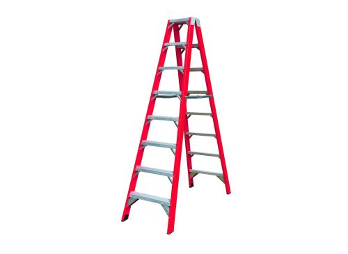 Escalera Plegable Fibra De Vidrio Doble Lado 304 Cm 150 Kg 10 Peldaños