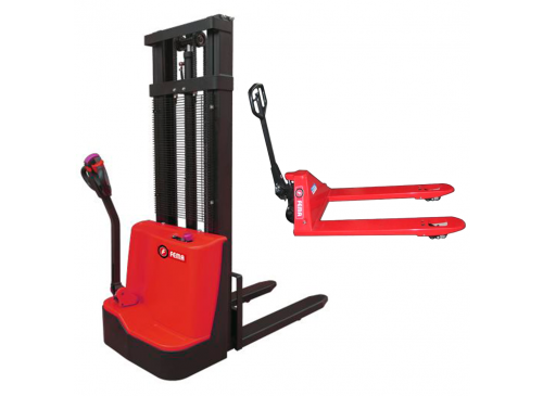 Promo Apilador Batería Fema 1200 Kg 3,5 Mts + Zorra Transpalet Manual 2500 Kg