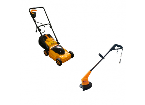 Maquina Cortacesped Eléctrica 1000w C/ Bolsa + Bordeadora Eléctrica Castel Garden 700w