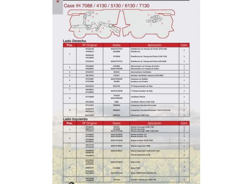 Correas para  Case IH 7088 / 4130 / 5130 / 6130 / 7130 Marca Gates