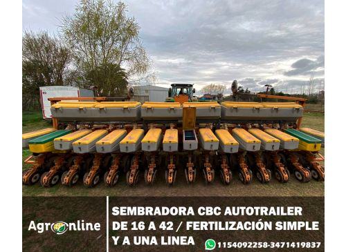 Sembradora CBC Auto tráiler de 16 a 42 / Fertilización simple y a una linea  