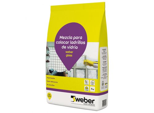 Adhesivo Para Ladrillos De Vidrio Weber Glass 25 Kg Blanco