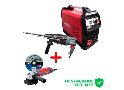 Combo Herrero – Rotomartillo + Soldadora + Amoladora La-Ser + Disco